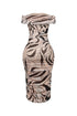 Araceli Mesh Zebra Printed Ruched Midi Dress